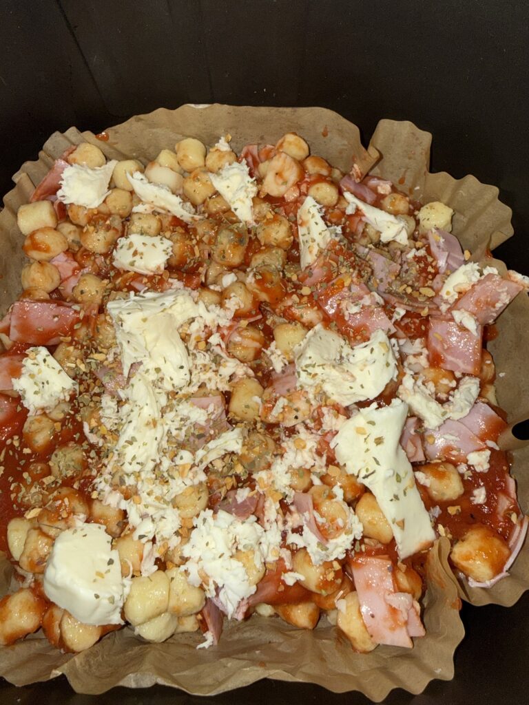 Pizza Gnocchi im Ofen gebacken – einfaches High Protein Rezept