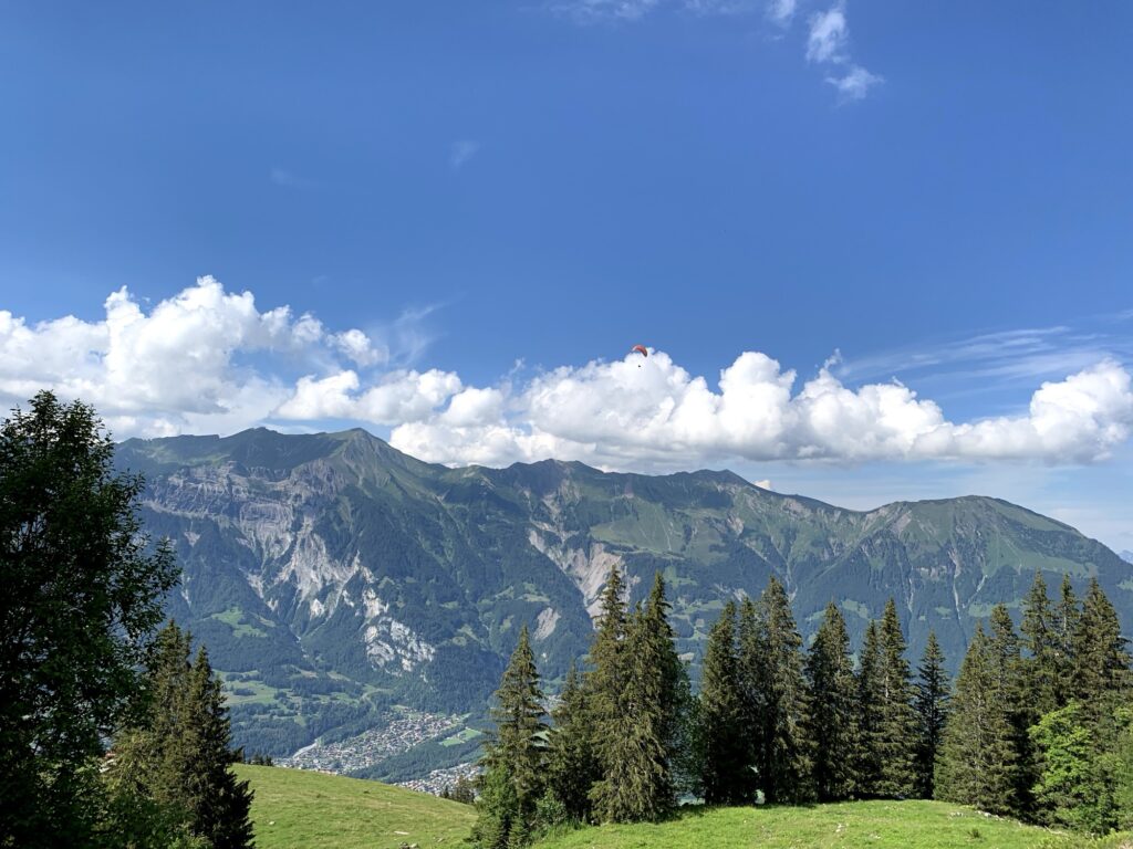 Panoramaweg im Berner Oberland mit Bergsicht 