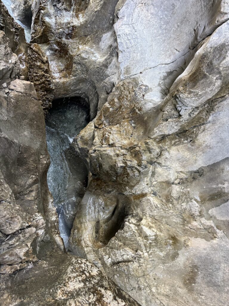 Ausgewaschene Felsen in der Gletscherschlucht Rosenlaui