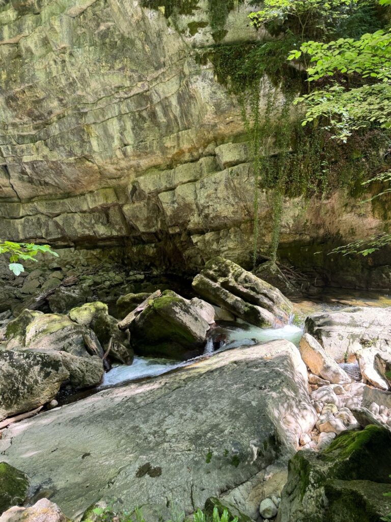 Felsen und Bach der Areuse