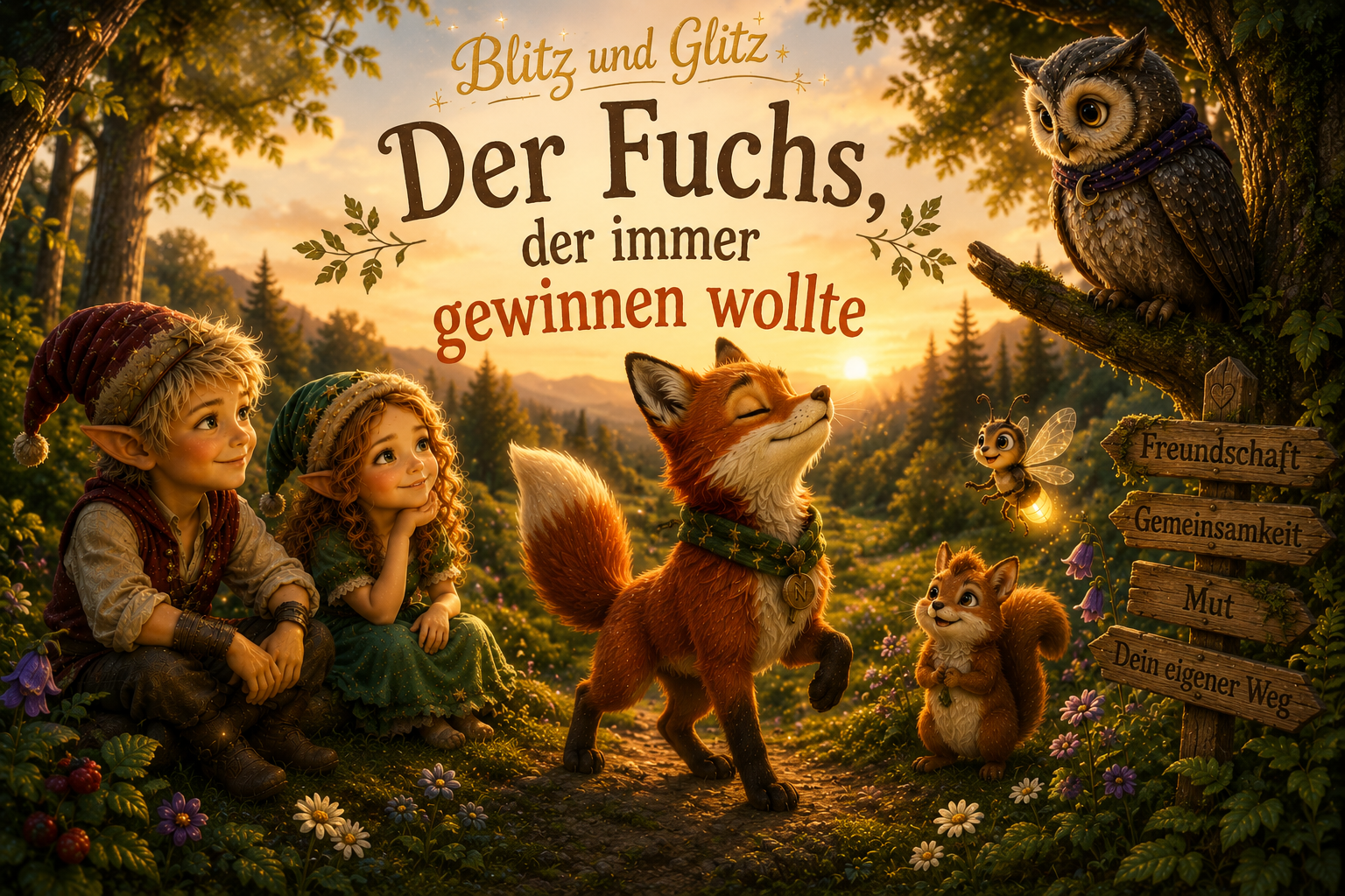 Blitz und Glitz begleiten Nori auf seinem Weg zu mehr Freundschaft und Selbstvertrauen im Sommerwald.