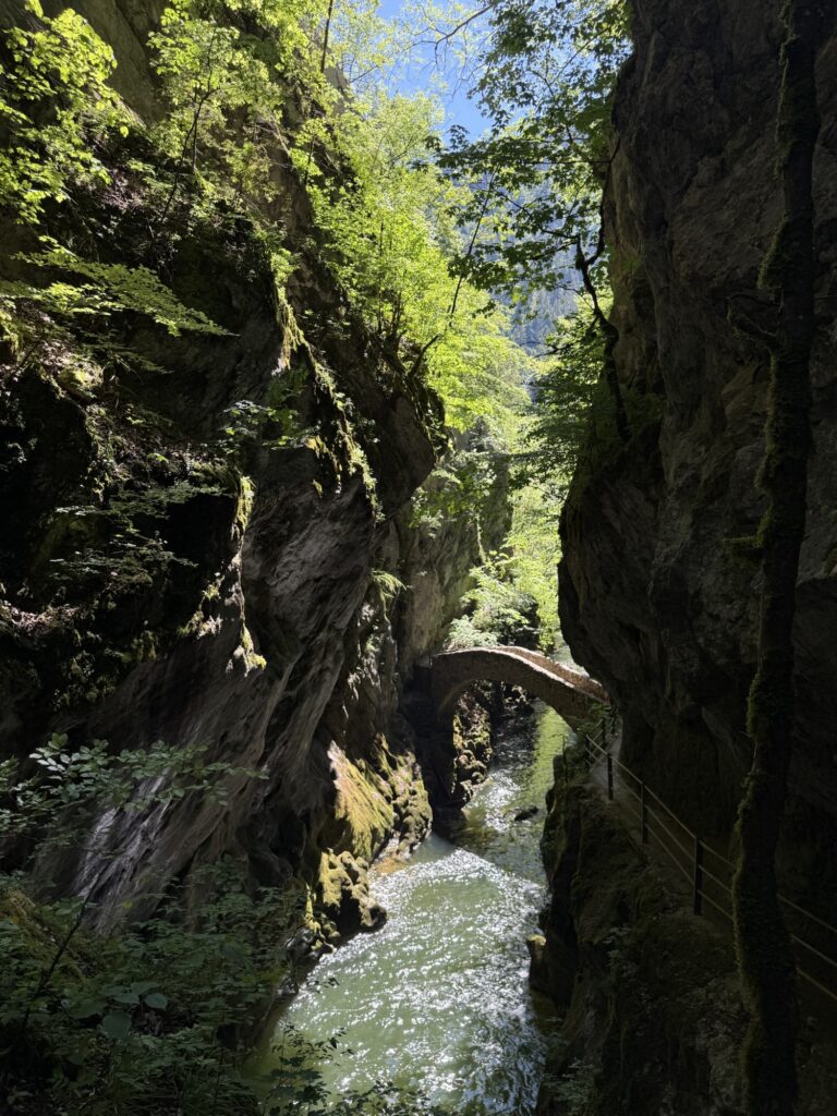 Pont de la Baleine in der Areuse-Schlucht
