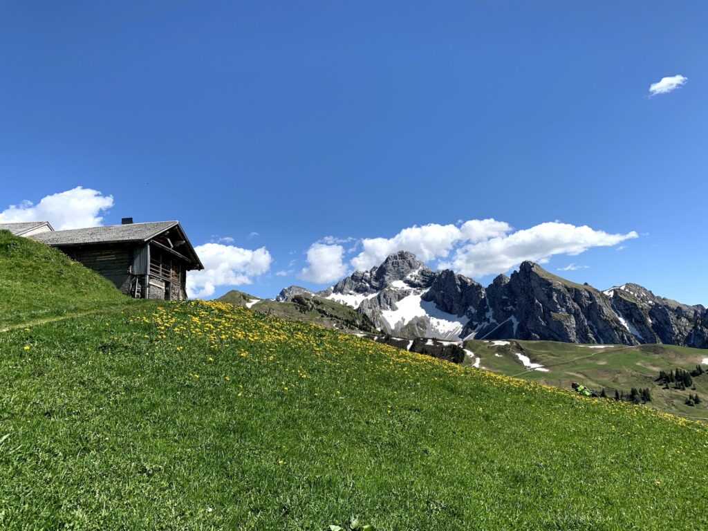 Alphütte mit Blick auf den Wildstrubel
