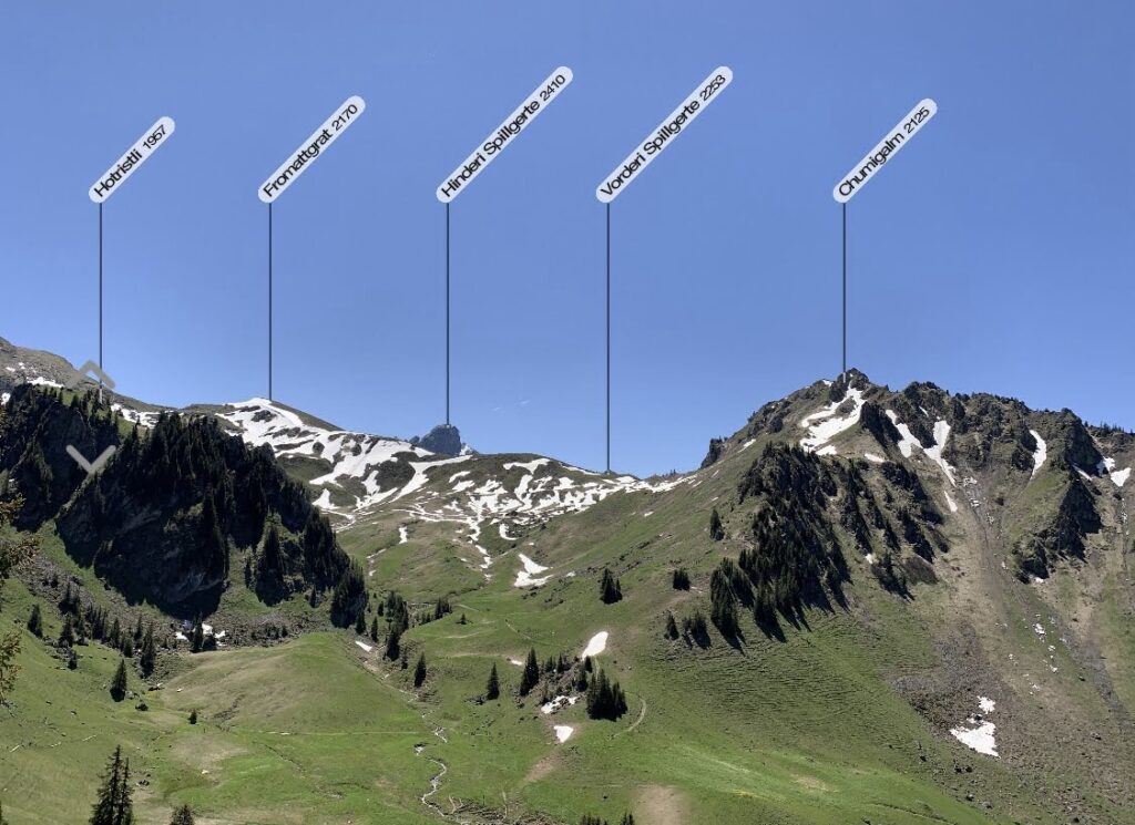 Blick zum Fromattgrat und Spillgerten